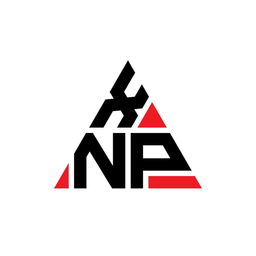 xnp triangolo logo design lettera con forma triangolare. monogramma del design del logo del triangolo xnp. modello di logo vettoriale triangolo xnp con colore rosso. logo triangolare xnp logo semplice, elegante e lussuoso.