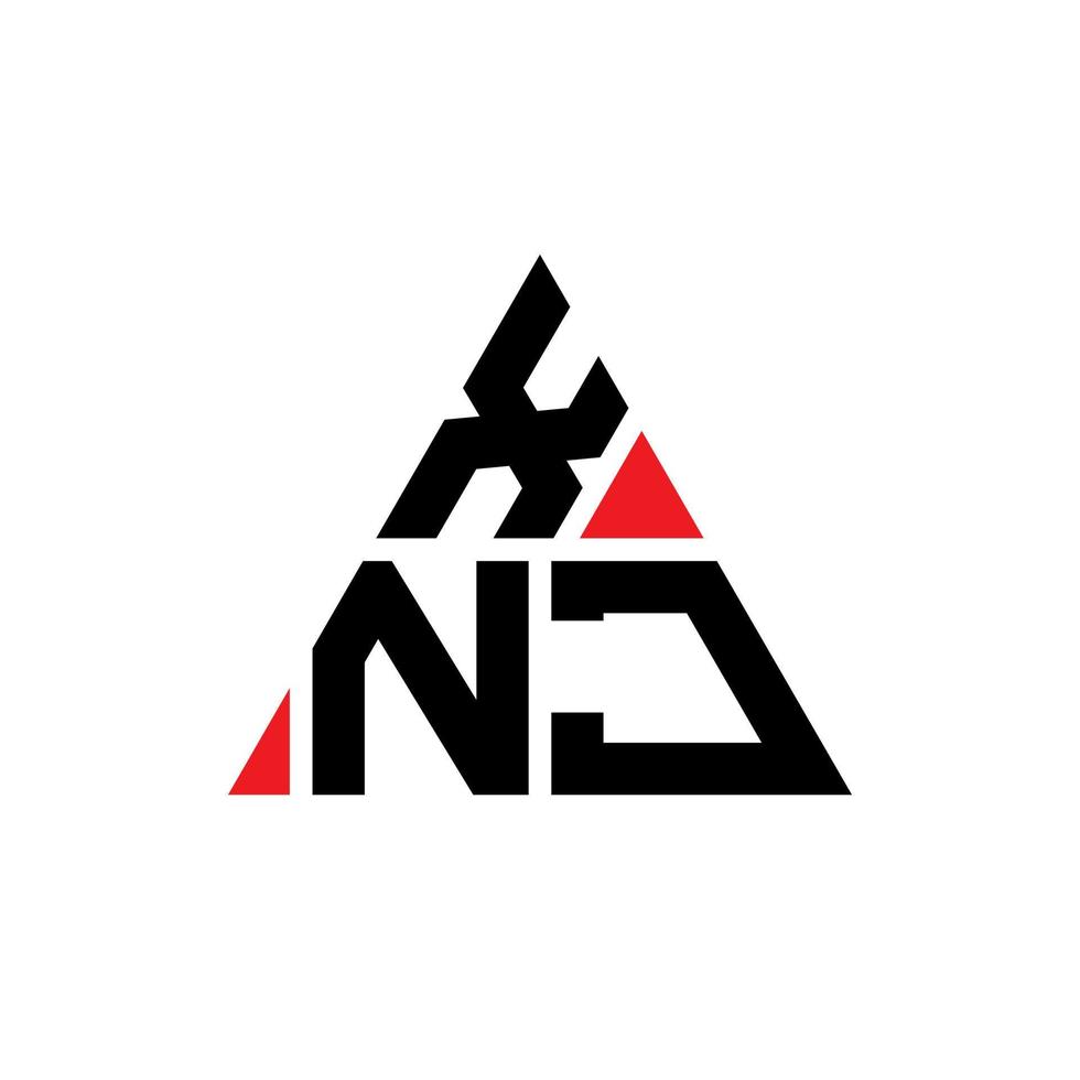 xnj triangolo logo design lettera con forma triangolare. monogramma di design del logo del triangolo xnj. modello di logo vettoriale triangolo xnj con colore rosso. logo triangolare xnj logo semplice, elegante e lussuoso.