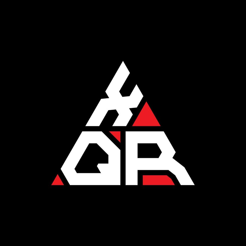 xqr triangolo logo design lettera con forma triangolare. monogramma di design del logo del triangolo xqr. modello di logo vettoriale triangolo xqr con colore rosso. logo triangolare xqr logo semplice, elegante e lussuoso.