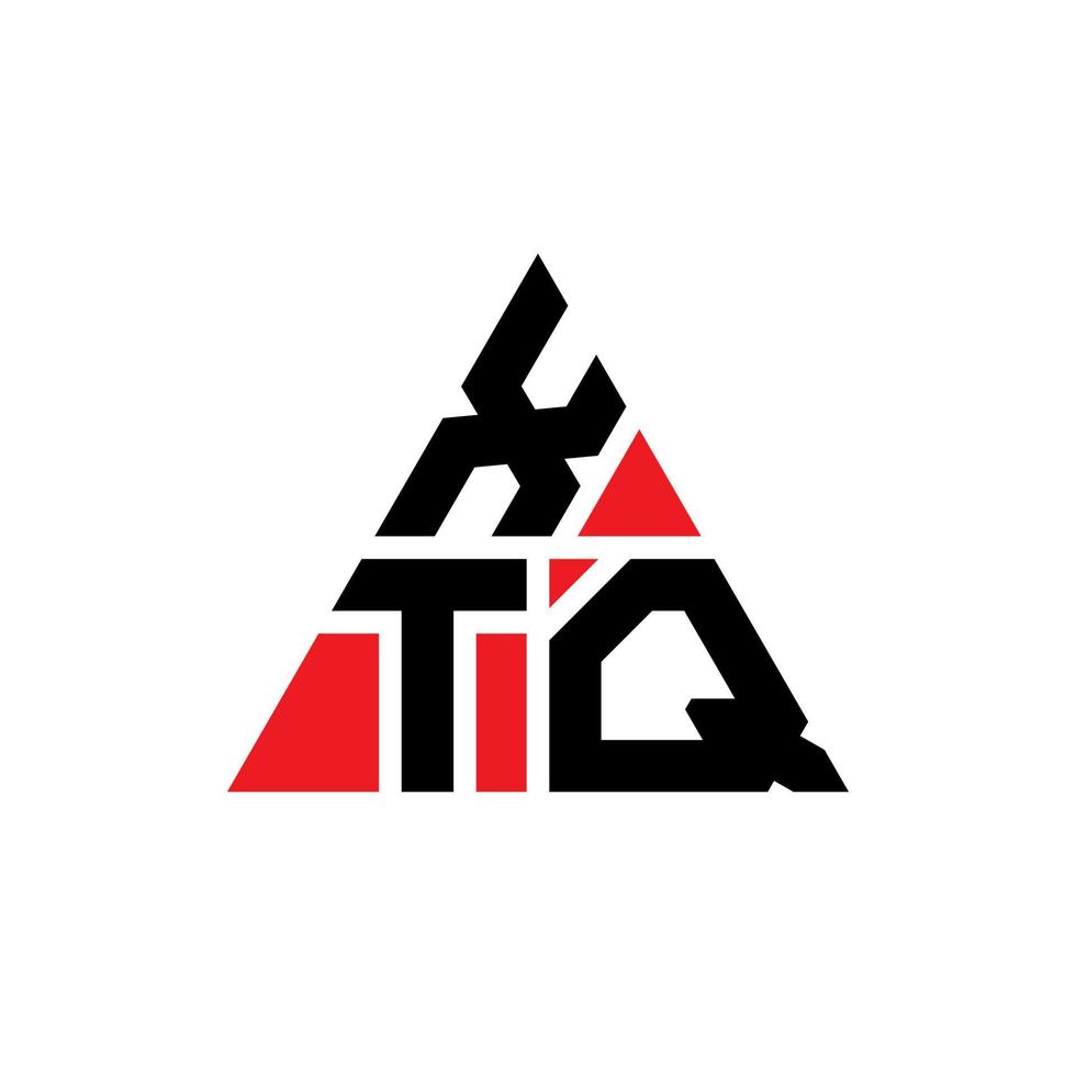 logo xtq con lettera triangolare a forma di triangolo. monogramma di design del logo del triangolo xtq. modello di logo vettoriale triangolo xtq con colore rosso. logo triangolare xtq logo semplice, elegante e lussuoso.