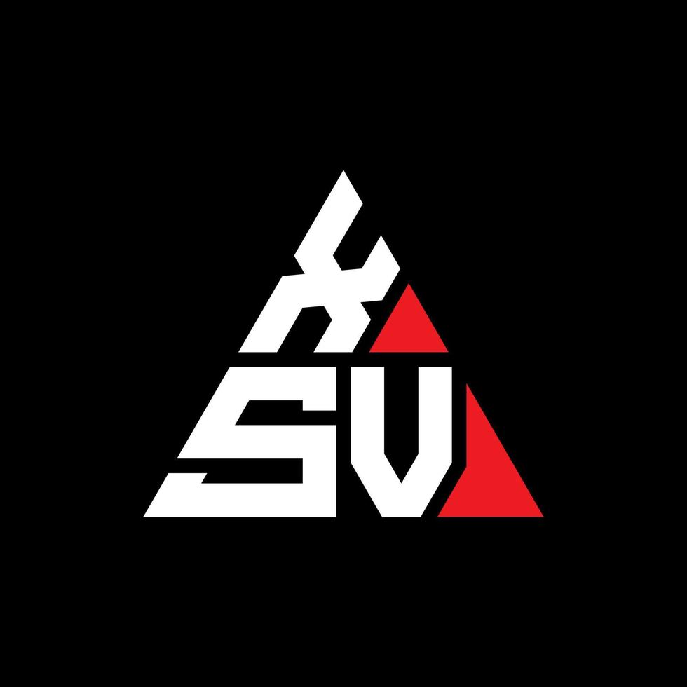 logo della lettera del triangolo xsv con forma triangolare. monogramma di design del logo del triangolo xsv. modello di logo vettoriale triangolo xsv con colore rosso. logo triangolare xsv logo semplice, elegante e lussuoso.