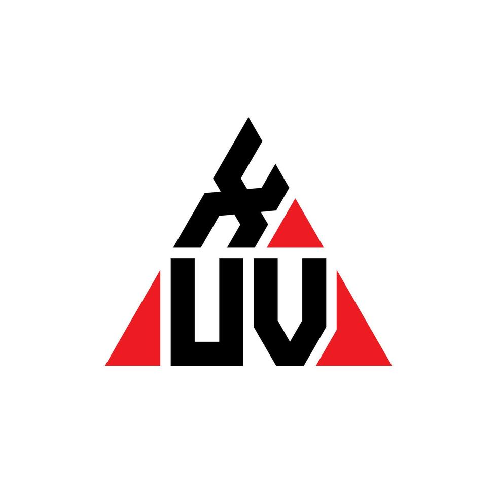 xuv triangolo lettera logo design con forma triangolare. monogramma del design del logo del triangolo xuv. modello di logo vettoriale triangolo xuv con colore rosso. logo triangolare xuv logo semplice, elegante e lussuoso.