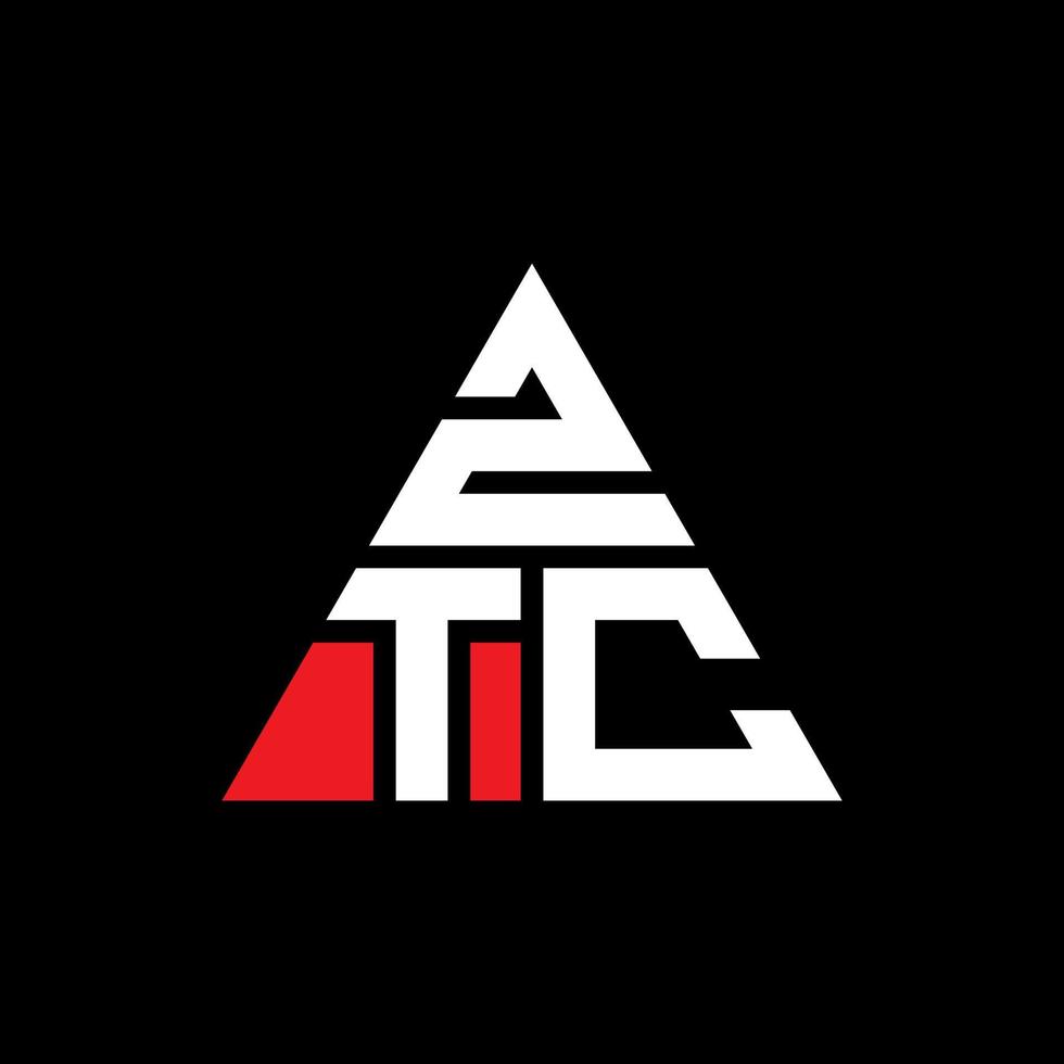 ztc triangolo lettera logo design con forma triangolare. ztc triangolo logo design monogramma. modello di logo vettoriale triangolo ztc con colore rosso. ztc logo triangolare logo semplice, elegante e lussuoso.