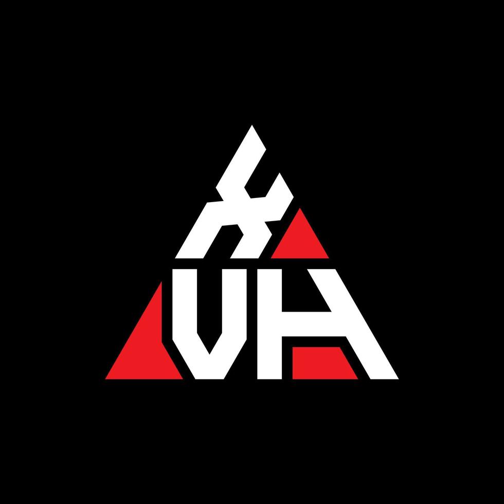 xvh triangolo logo design lettera con forma triangolare. monogramma di design del logo del triangolo xvh. modello di logo vettoriale triangolo xvh con colore rosso. xvh logo triangolare logo semplice, elegante e lussuoso.