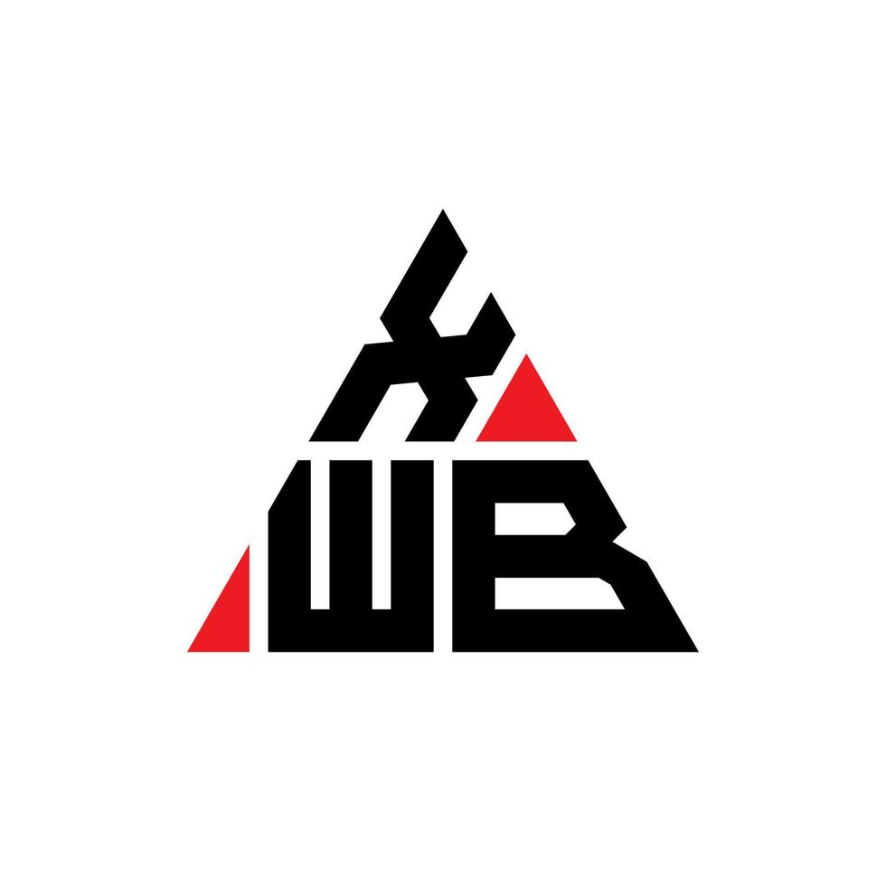 xwb triangolo logo design lettera con forma triangolare. monogramma del design del logo del triangolo xwb. modello di logo vettoriale triangolo xwb con colore rosso. logo triangolare xwb logo semplice, elegante e lussuoso.