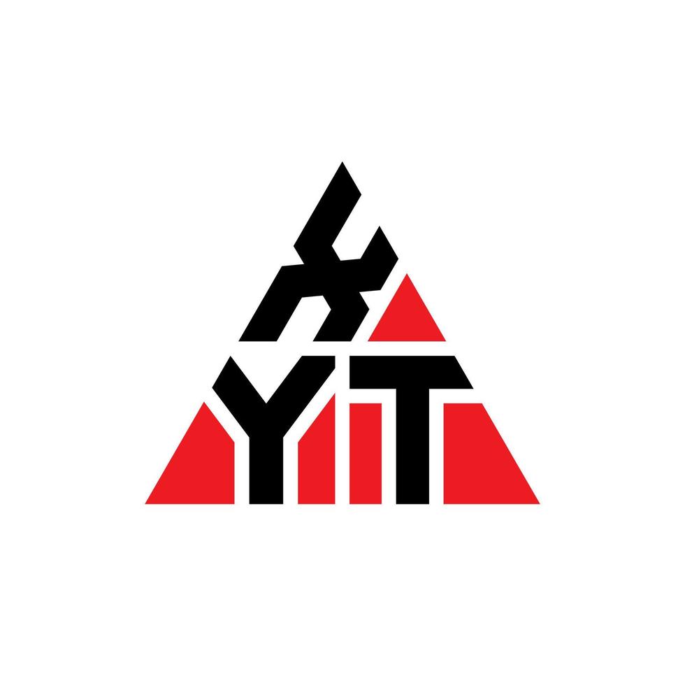 design del logo della lettera del triangolo xyt con forma triangolare. monogramma di design del logo del triangolo xyt. modello di logo vettoriale triangolo xyt con colore rosso. logo triangolare xyt logo semplice, elegante e lussuoso.