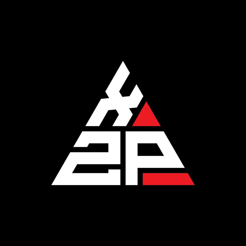 xzp triangolo logo design lettera con forma triangolare. monogramma di design del logo del triangolo xzp. modello di logo vettoriale triangolo xzp con colore rosso. xzp logo triangolare logo semplice, elegante e lussuoso.