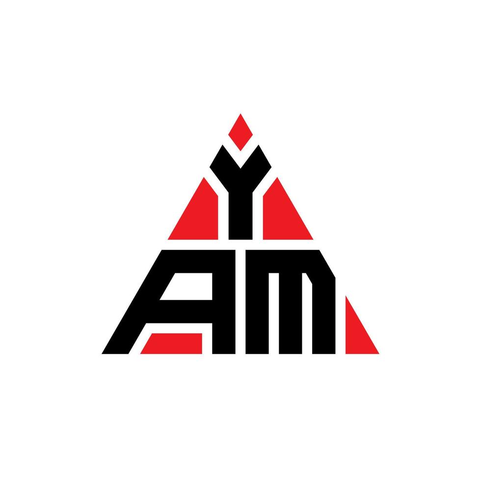 yam triangolo lettera logo design con forma triangolare. monogramma di design del logo del triangolo di igname. modello di logo vettoriale triangolo igname con colore rosso. yam logo triangolare logo semplice, elegante e lussuoso.