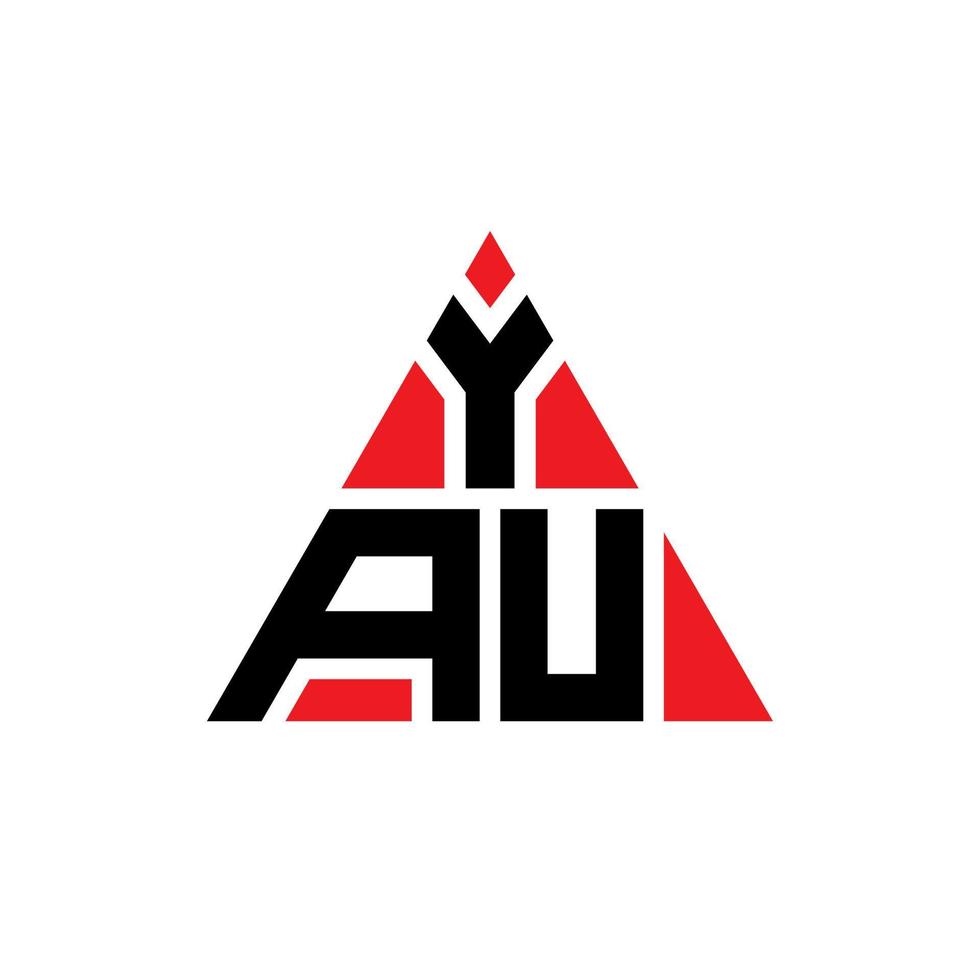 design del logo della lettera del triangolo yau con forma triangolare. yau triangolo logo design monogramma. modello di logo vettoriale triangolo yau con colore rosso. logo triangolare yau logo semplice, elegante e lussuoso.