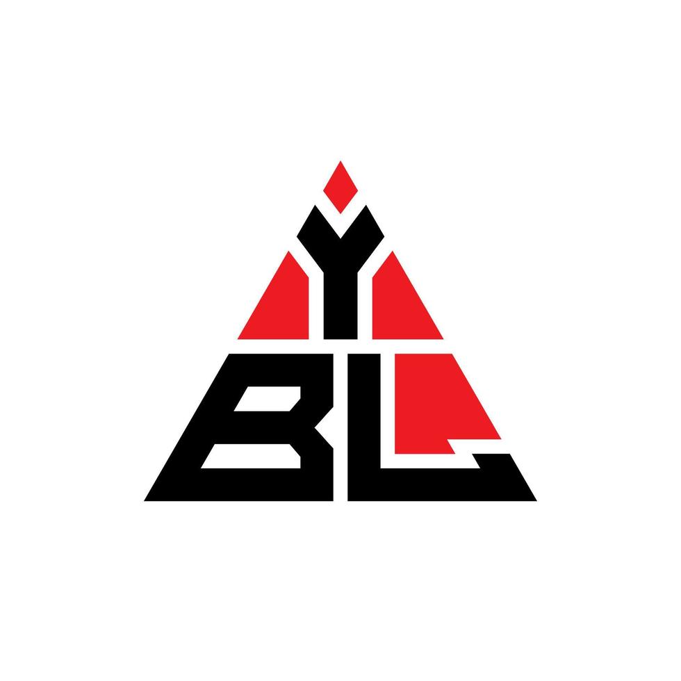 design del logo della lettera del triangolo ybl con forma triangolare. monogramma di design del logo del triangolo ybl. modello di logo vettoriale triangolo ybl con colore rosso. logo triangolare ybl logo semplice, elegante e lussuoso.