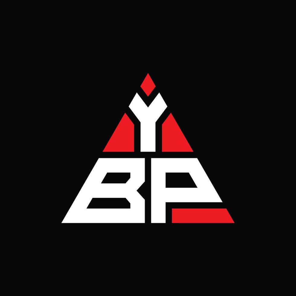 design del logo della lettera triangolare ybp con forma triangolare. monogramma di design del logo del triangolo ybp. modello di logo vettoriale triangolo ybp con colore rosso. ybp logo triangolare logo semplice, elegante e lussuoso.
