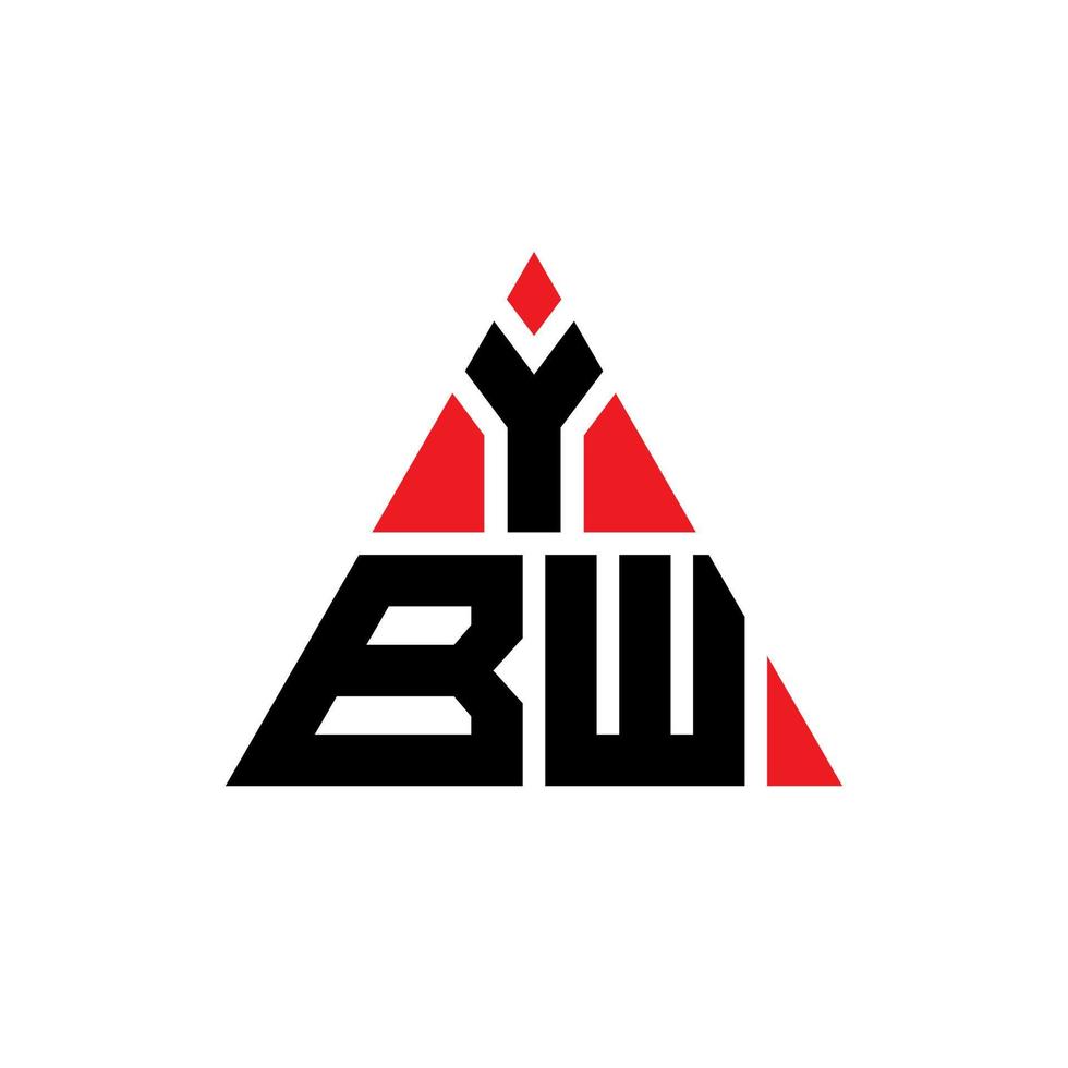 design del logo della lettera del triangolo ybw con forma triangolare. monogramma di design del logo del triangolo ybw. modello di logo vettoriale triangolo ybw con colore rosso. ybw logo triangolare logo semplice, elegante e lussuoso.