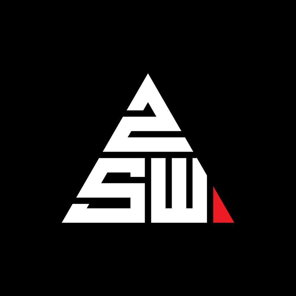 design del logo della lettera del triangolo zsw con forma triangolare. zsw triangolo logo design monogramma. modello di logo vettoriale triangolo zsw con colore rosso. zsw logo triangolare logo semplice, elegante e lussuoso.