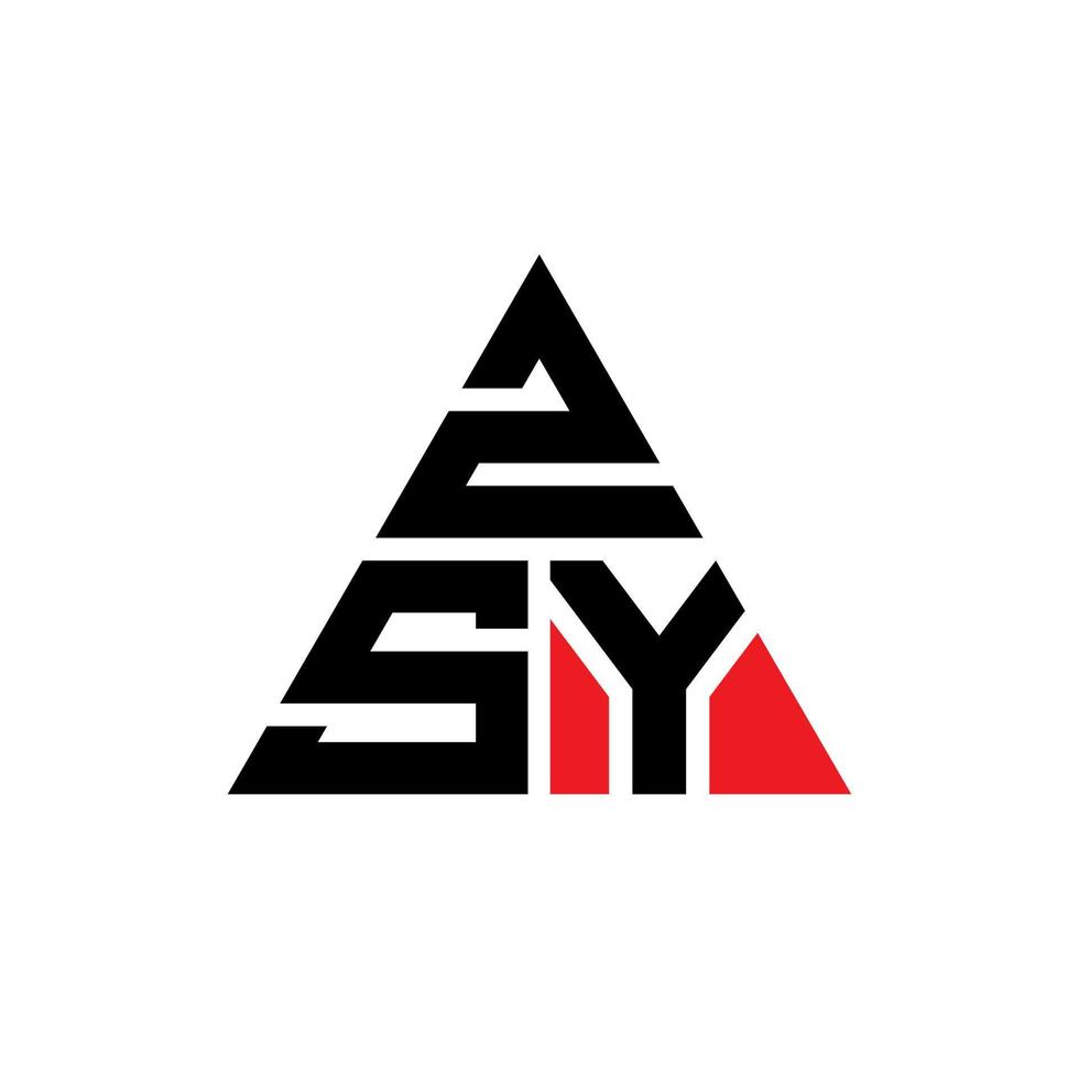 logo della lettera triangolare zsy con forma triangolare. zsy triangolo logo design monogramma. modello di logo vettoriale triangolo zsy con colore rosso. logo triangolare zsy logo semplice, elegante e lussuoso.