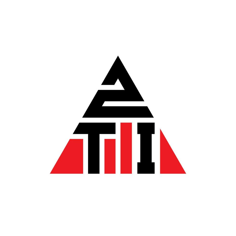 logo della lettera triangolare zti con forma triangolare. zti triangolo logo design monogramma. modello di logo vettoriale triangolo zti con colore rosso. zti logo triangolare logo semplice, elegante e lussuoso.