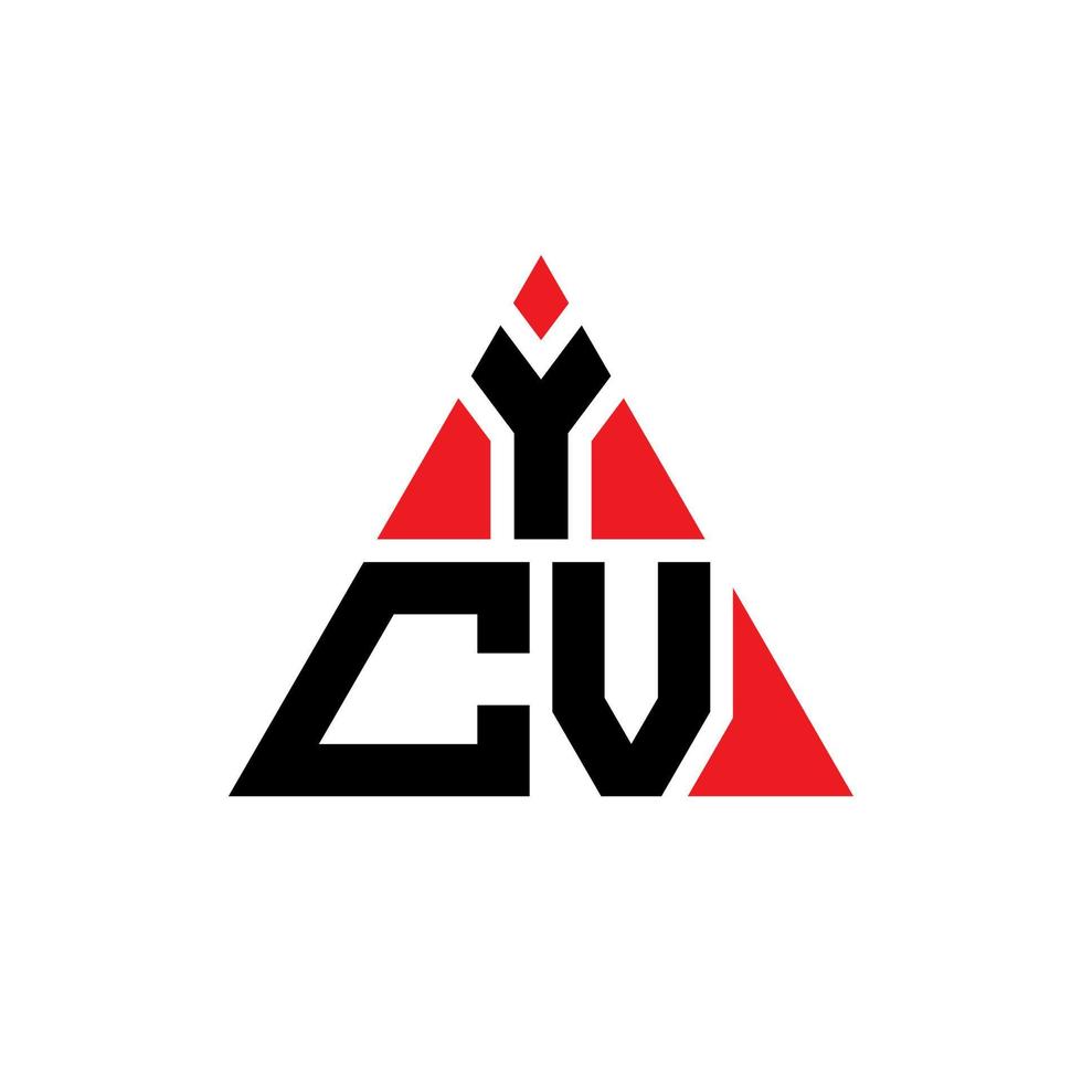 design del logo della lettera del triangolo ycv con forma triangolare. ycv triangolo logo design monogramma. modello di logo vettoriale triangolo ycv con colore rosso. logo triangolare ycv logo semplice, elegante e lussuoso.