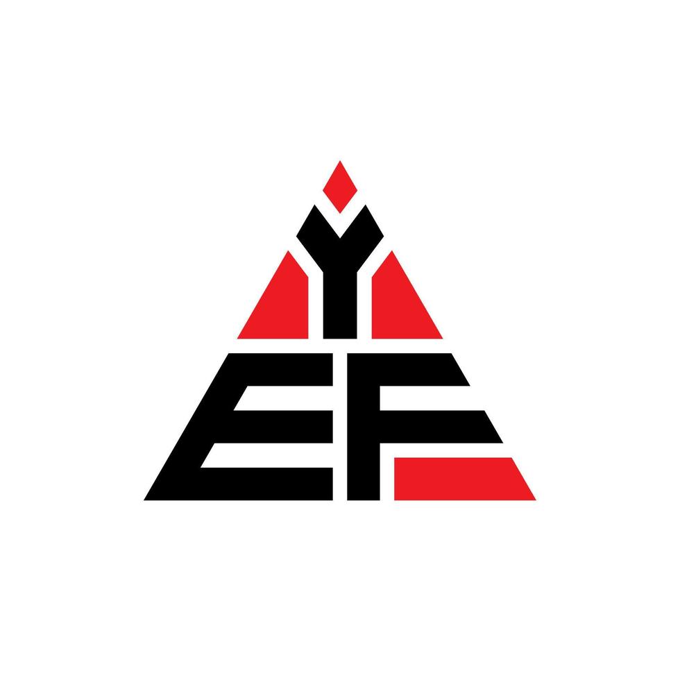 design del logo della lettera triangolare yef con forma triangolare. monogramma di design del logo del triangolo yef. modello di logo vettoriale triangolo yef con colore rosso. yef logo triangolare logo semplice, elegante e lussuoso.