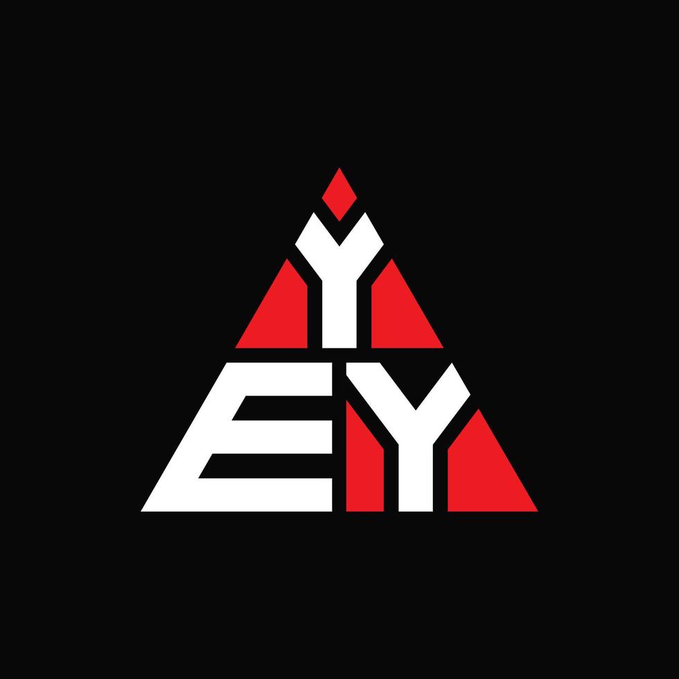yey triangolo logo lettera design con forma triangolare. monogramma di design del logo del triangolo yey. yey triangolo logo vettoriale modello con colore rosso. yey logo triangolare logo semplice, elegante e lussuoso.