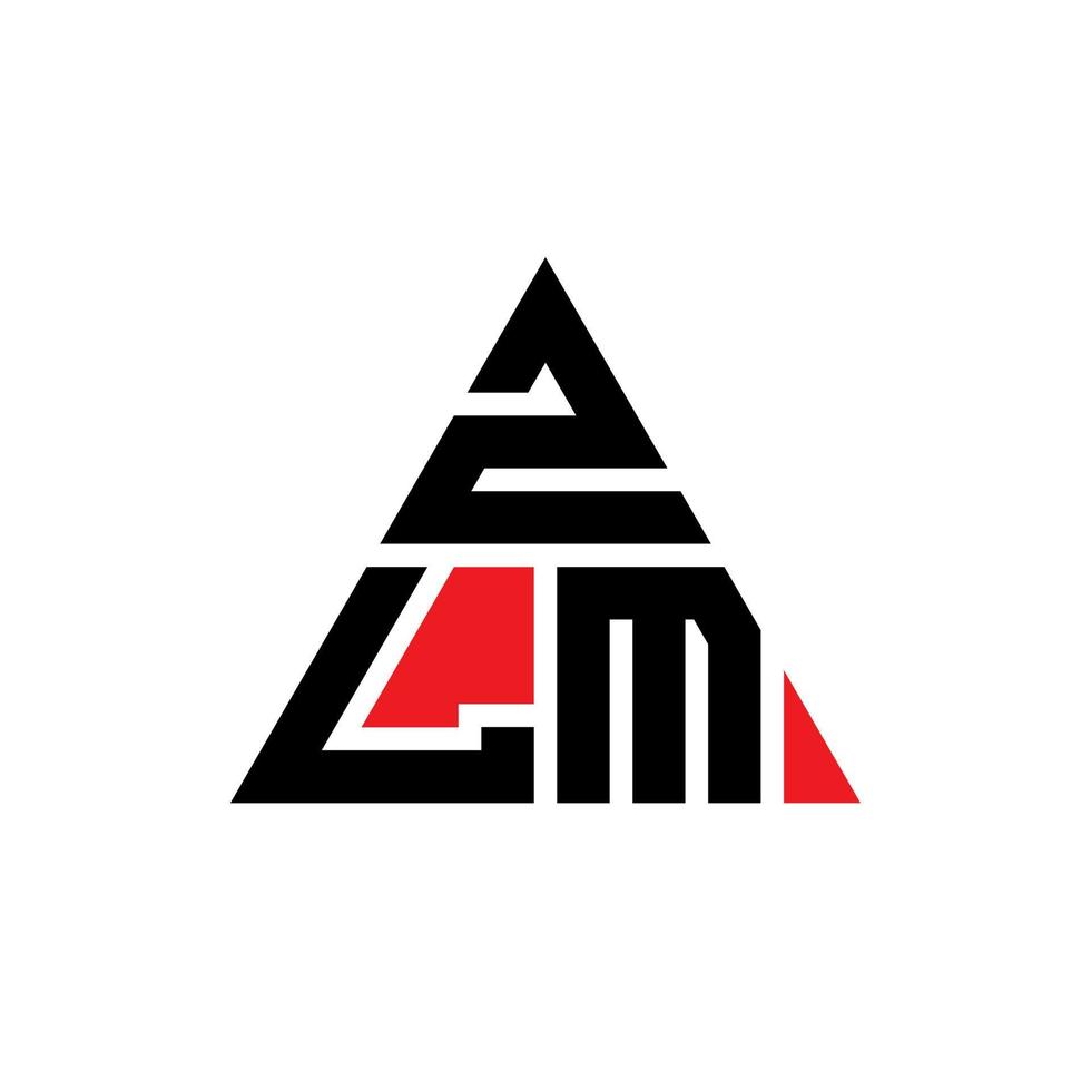 logo lettera triangolare zlm con forma triangolare. zlm triangolo logo design monogramma. modello di logo vettoriale triangolo zlm con colore rosso. zlm logo triangolare logo semplice, elegante e lussuoso.