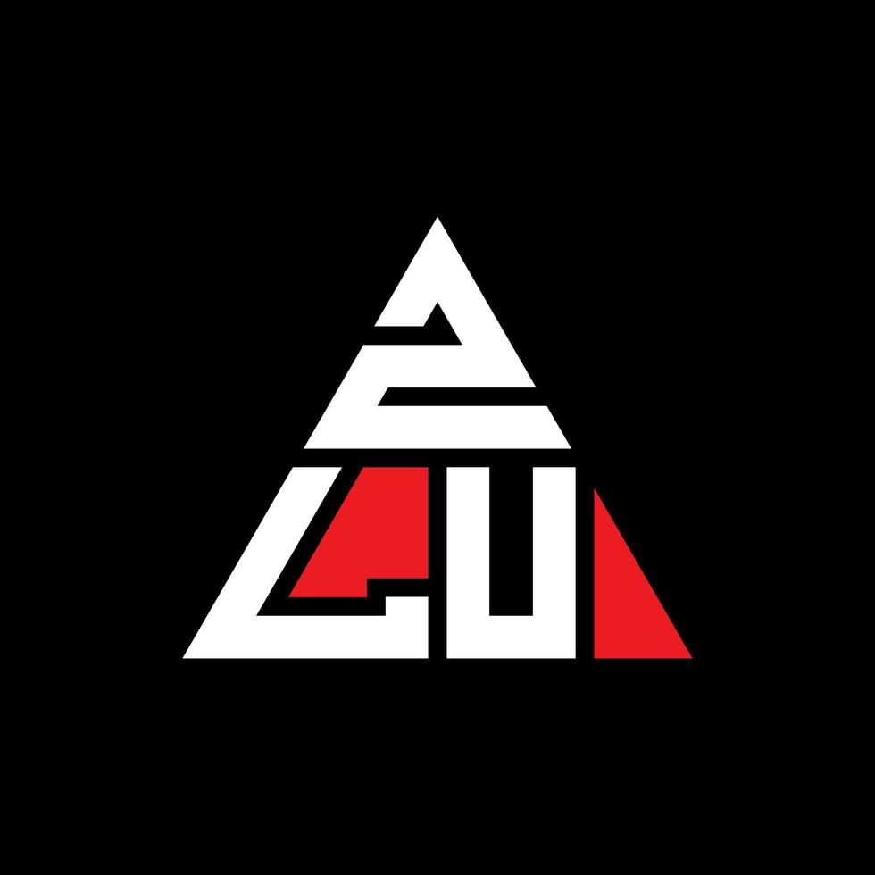 design del logo della lettera del triangolo zlu con forma triangolare. zlu triangolo logo design monogramma. modello di logo vettoriale triangolo zlu con colore rosso. logo triangolare zlu logo semplice, elegante e lussuoso.
