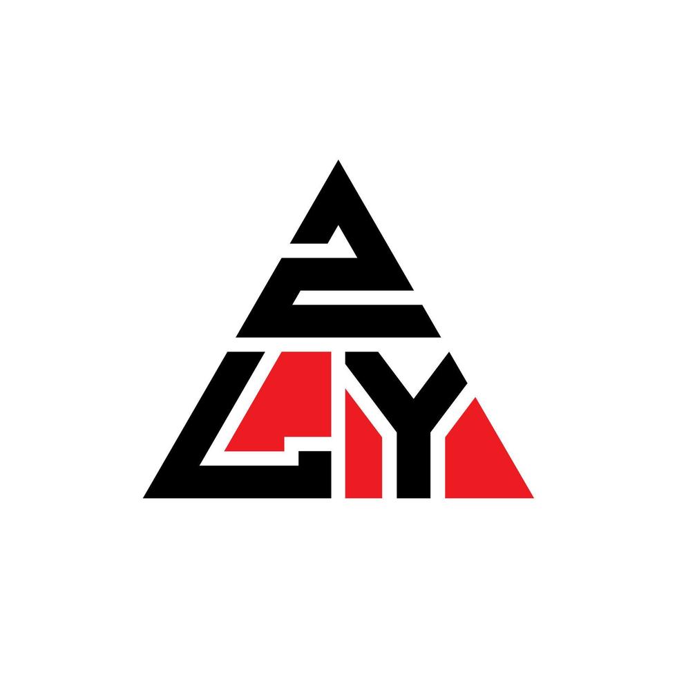 zly triangolo lettera logo design con forma triangolare. zly triangolo logo design monogramma. modello di logo vettoriale triangolo zly con colore rosso. zly logo triangolare logo semplice, elegante e lussuoso.