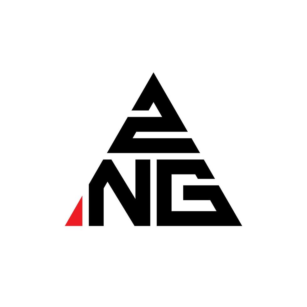 design del logo della lettera del triangolo zng con forma triangolare. zng triangolo logo design monogramma. modello di logo vettoriale triangolo zng con colore rosso. logo triangolare zng logo semplice, elegante e lussuoso.