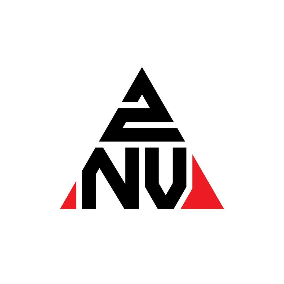 znv triangolo lettera logo design con forma triangolare. znv triangolo logo design monogramma. modello di logo vettoriale triangolo znv con colore rosso. logo triangolare znv logo semplice, elegante e lussuoso.