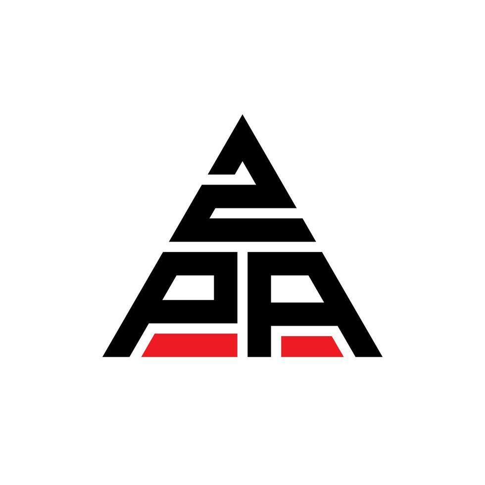 zpa triangolo lettera logo design con forma triangolare. zpa triangolo logo design monogramma. modello di logo vettoriale triangolo zpa con colore rosso. logo triangolare zpa logo semplice, elegante e lussuoso.