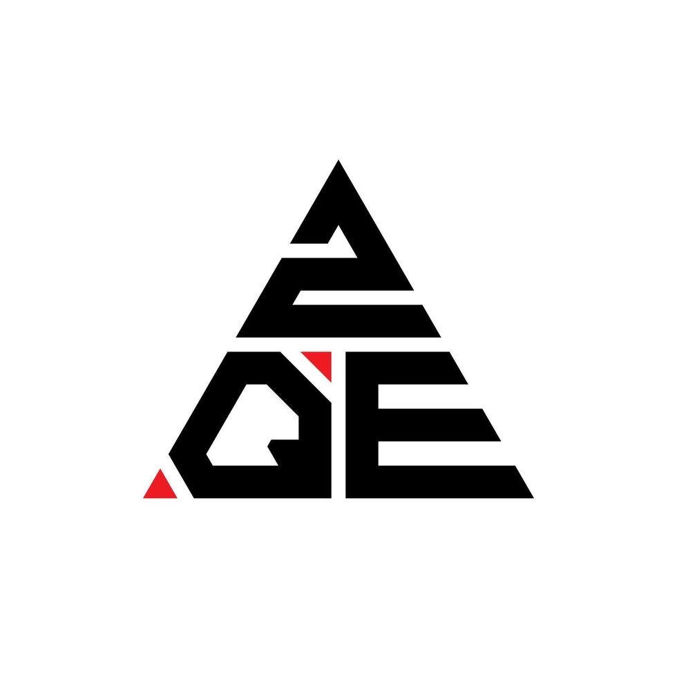 logo della lettera triangolare zqe con forma triangolare. zqe triangolo logo design monogramma. modello di logo vettoriale triangolo zqe con colore rosso. logo triangolare zqe logo semplice, elegante e lussuoso.