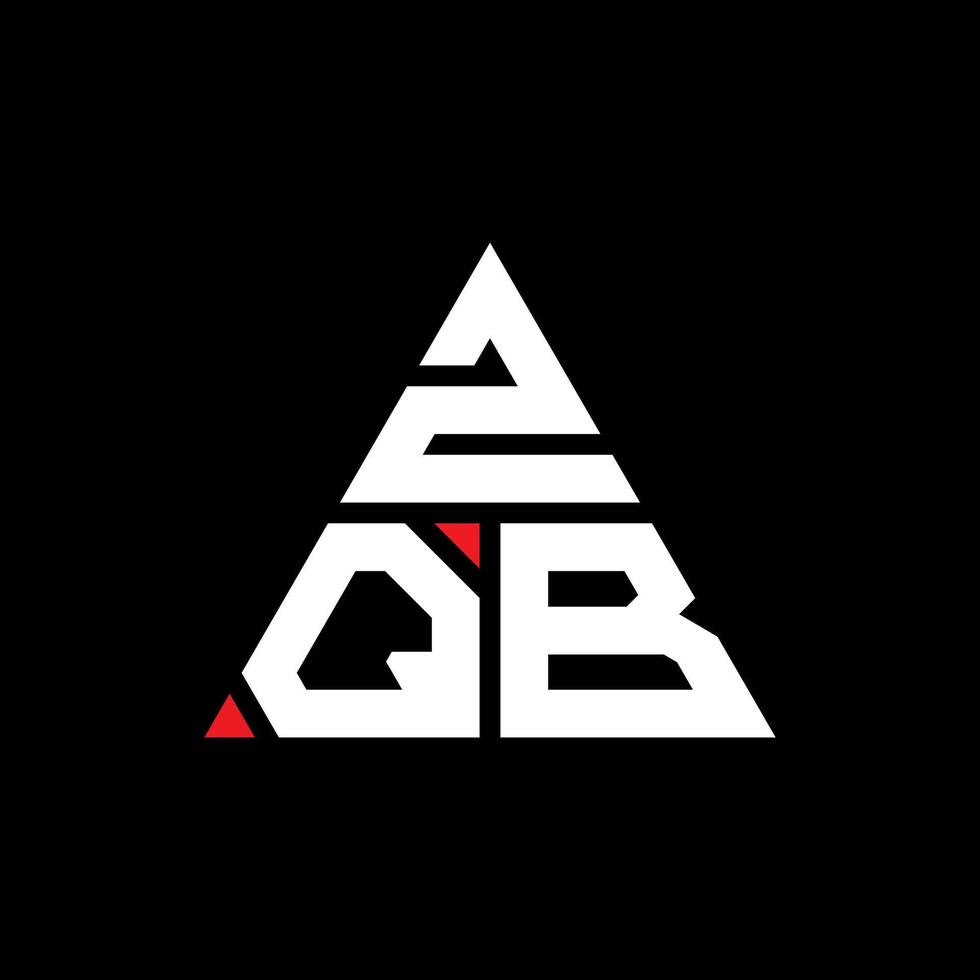 logo della lettera triangolare zqb con forma triangolare. zqb triangolo logo design monogramma. modello di logo vettoriale triangolo zqb con colore rosso. zqb logo triangolare logo semplice, elegante e lussuoso.
