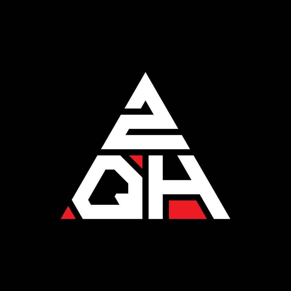 zqh triangolo lettera logo design con forma triangolare. zqh triangolo logo design monogramma. modello di logo vettoriale triangolo zqh con colore rosso. zqh logo triangolare logo semplice, elegante e lussuoso.