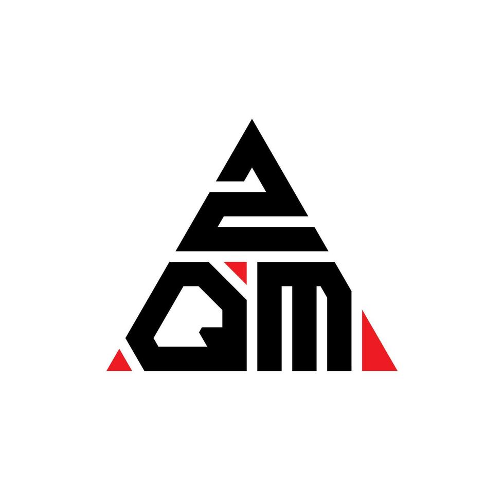 design del logo della lettera triangolare zqm con forma triangolare. zqm triangolo logo design monogramma. modello di logo vettoriale triangolo zqm con colore rosso. zqm logo triangolare logo semplice, elegante e lussuoso.