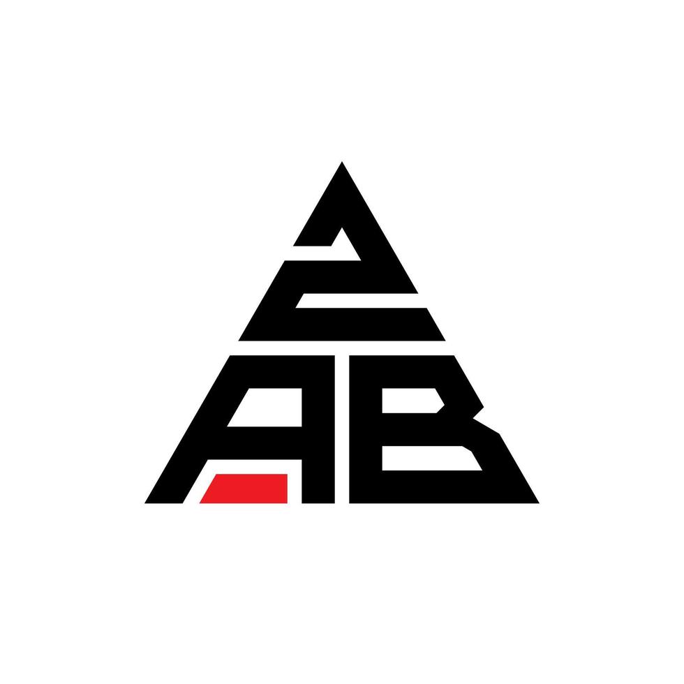 zab triangolo lettera logo design con forma triangolare. monogramma di design del logo del triangolo zab. modello di logo vettoriale triangolo zab con colore rosso. zab logo triangolare logo semplice, elegante e lussuoso.