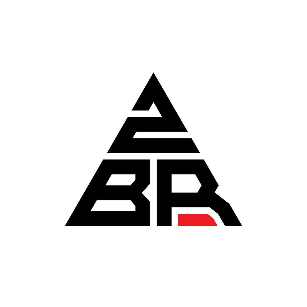 zbr triangolo lettera logo design con forma triangolare. zbr triangolo logo design monogramma. modello di logo vettoriale triangolo zbr con colore rosso. zbr logo triangolare logo semplice, elegante e lussuoso.