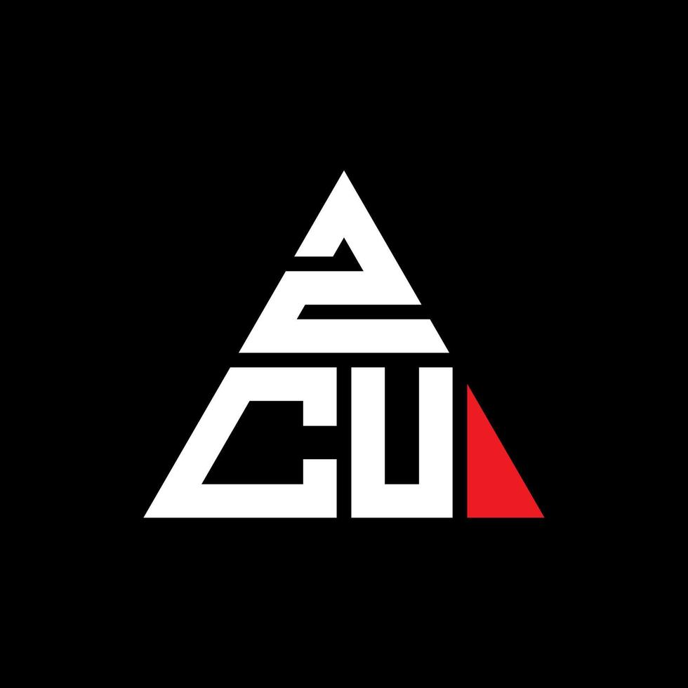 zcu triangolo lettera logo design con forma triangolare. zcu triangolo logo design monogramma. modello di logo vettoriale triangolo zcu con colore rosso. logo triangolare zcu logo semplice, elegante e lussuoso.