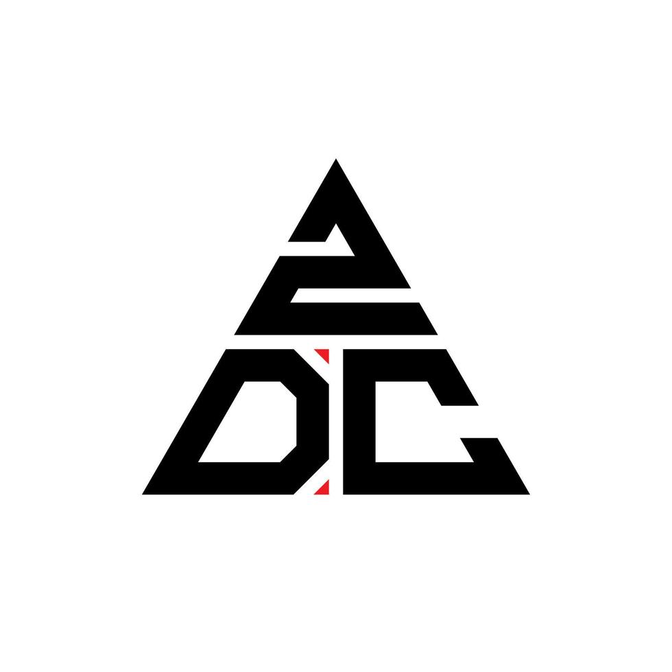 logo lettera triangolare zdc con forma triangolare. zdc triangolo logo design monogramma. modello di logo vettoriale triangolo zdc con colore rosso. logo triangolare zdc logo semplice, elegante e lussuoso.