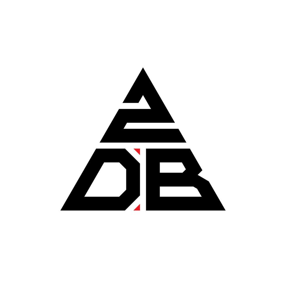 design del logo della lettera triangolare zdb con forma triangolare. zdb triangolo logo design monogramma. modello di logo vettoriale triangolo zdb con colore rosso. logo triangolare zdb logo semplice, elegante e lussuoso.