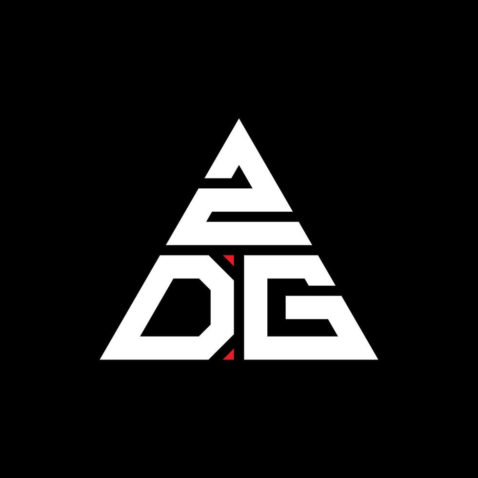 logo della lettera triangolare zdg con forma triangolare. zdg triangolo logo design monogramma. modello di logo vettoriale triangolo zdg con colore rosso. logo triangolare zdg logo semplice, elegante e lussuoso.