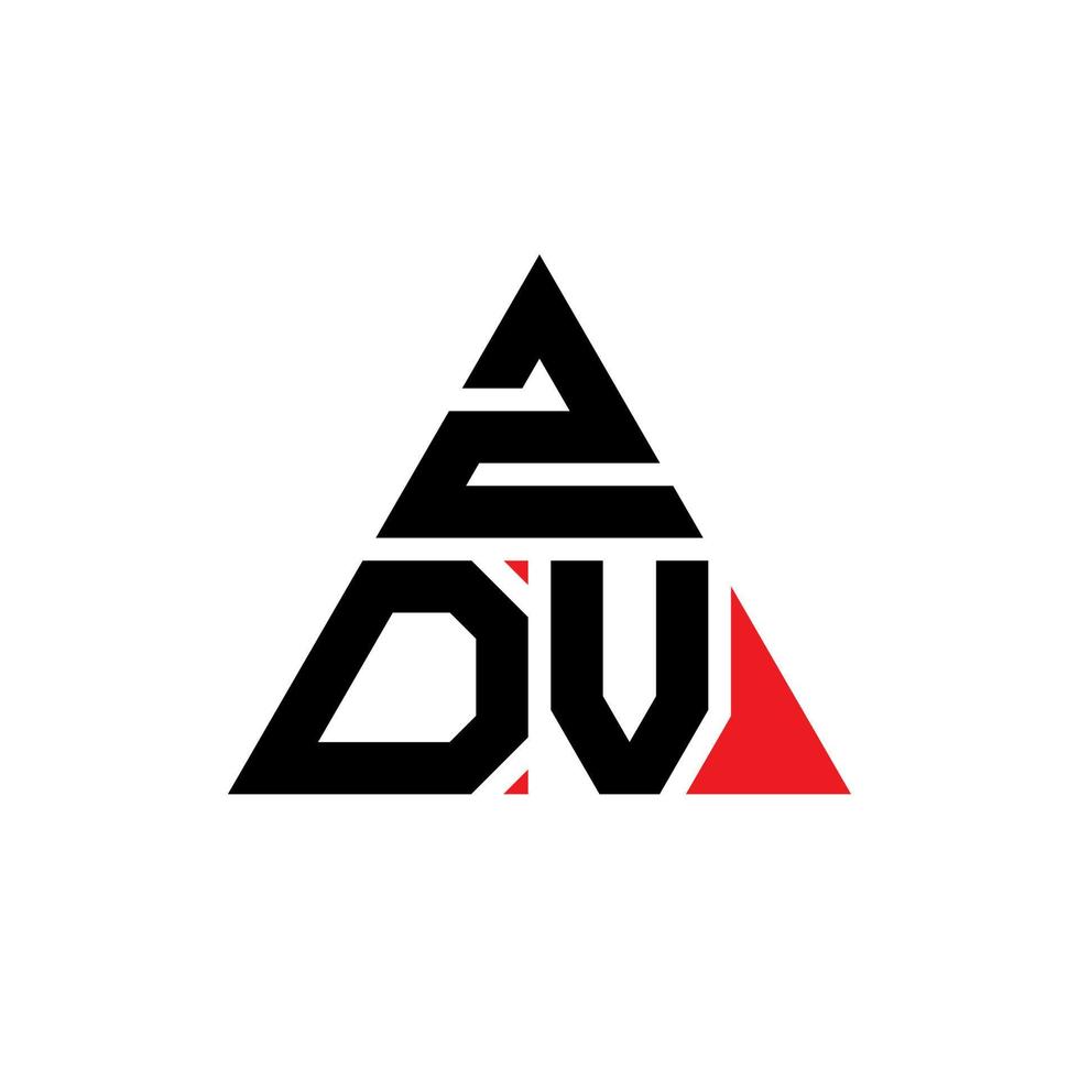 design del logo della lettera del triangolo zdv con forma triangolare. zdv triangolo logo design monogramma. modello di logo vettoriale triangolo zdv con colore rosso. logo triangolare zdv logo semplice, elegante e lussuoso.