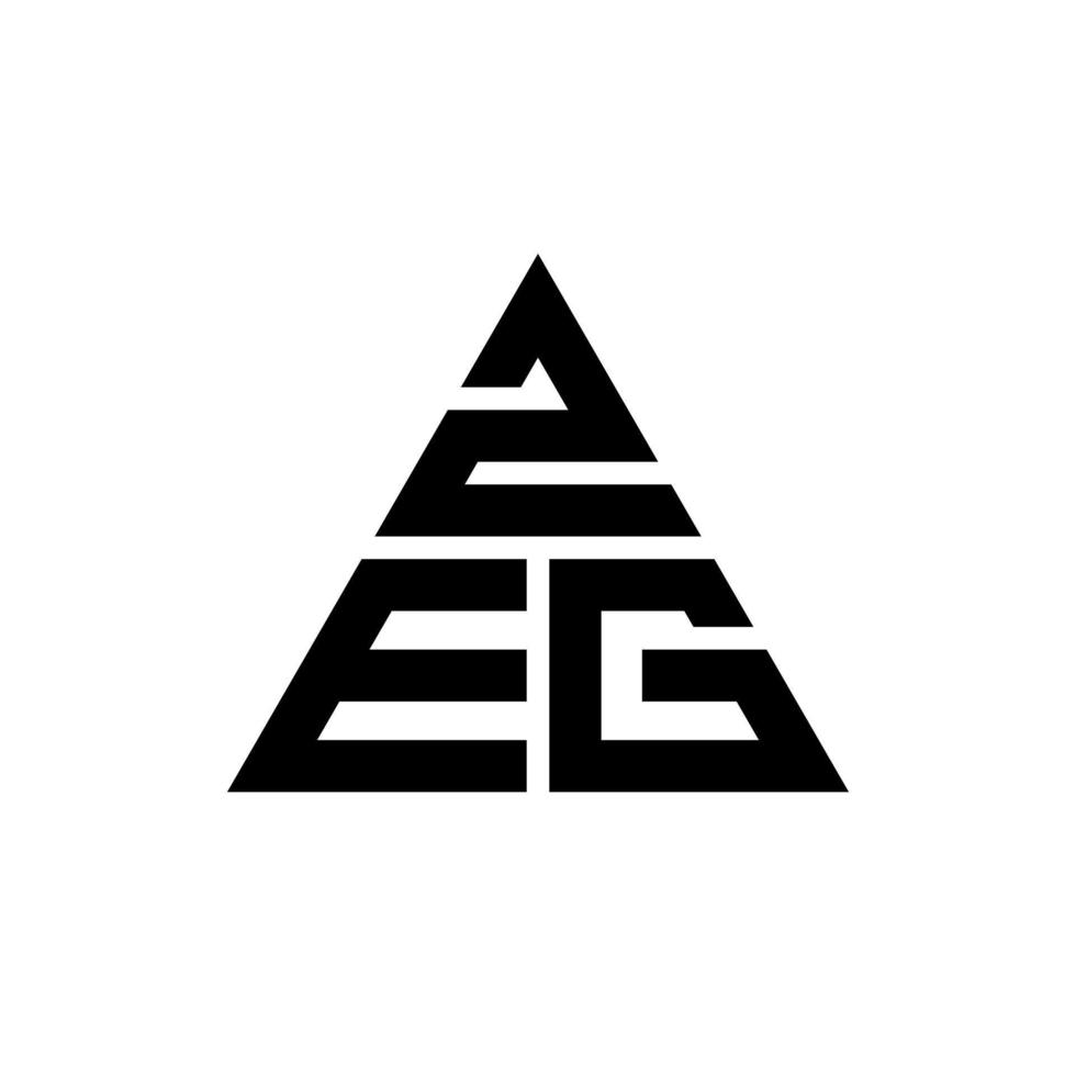 design del logo della lettera del triangolo zeg con forma triangolare. zeg triangolo logo design monogramma. modello di logo vettoriale triangolo zeg con colore rosso. zeg logo triangolare logo semplice, elegante e lussuoso.