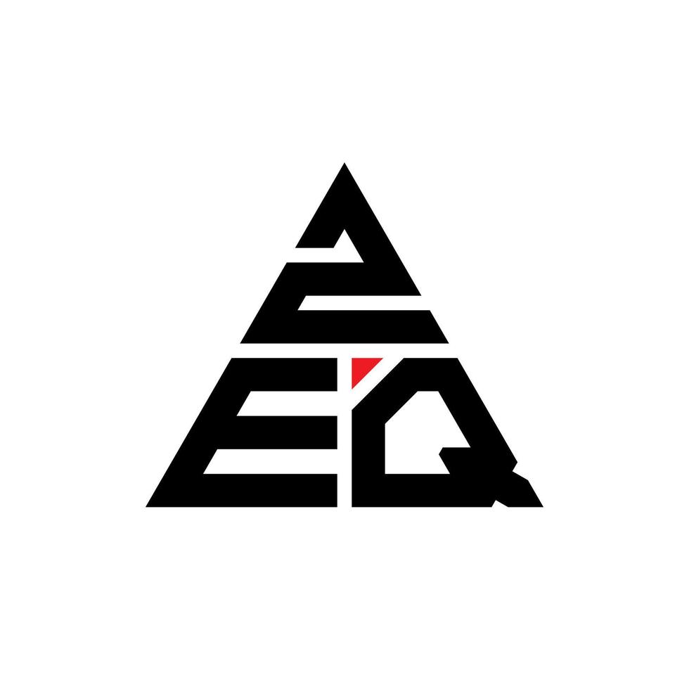 design del logo della lettera triangolare zeq con forma triangolare. zeq triangolo logo design monogramma. modello di logo vettoriale triangolo zeq con colore rosso. logo triangolare zeq logo semplice, elegante e lussuoso.