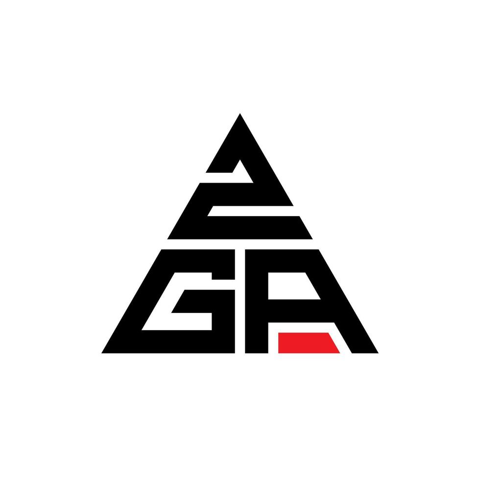 logo della lettera triangolo zga con forma triangolare. zga triangolo logo design monogramma. modello di logo vettoriale triangolo zga con colore rosso. logo triangolare zga logo semplice, elegante e lussuoso.