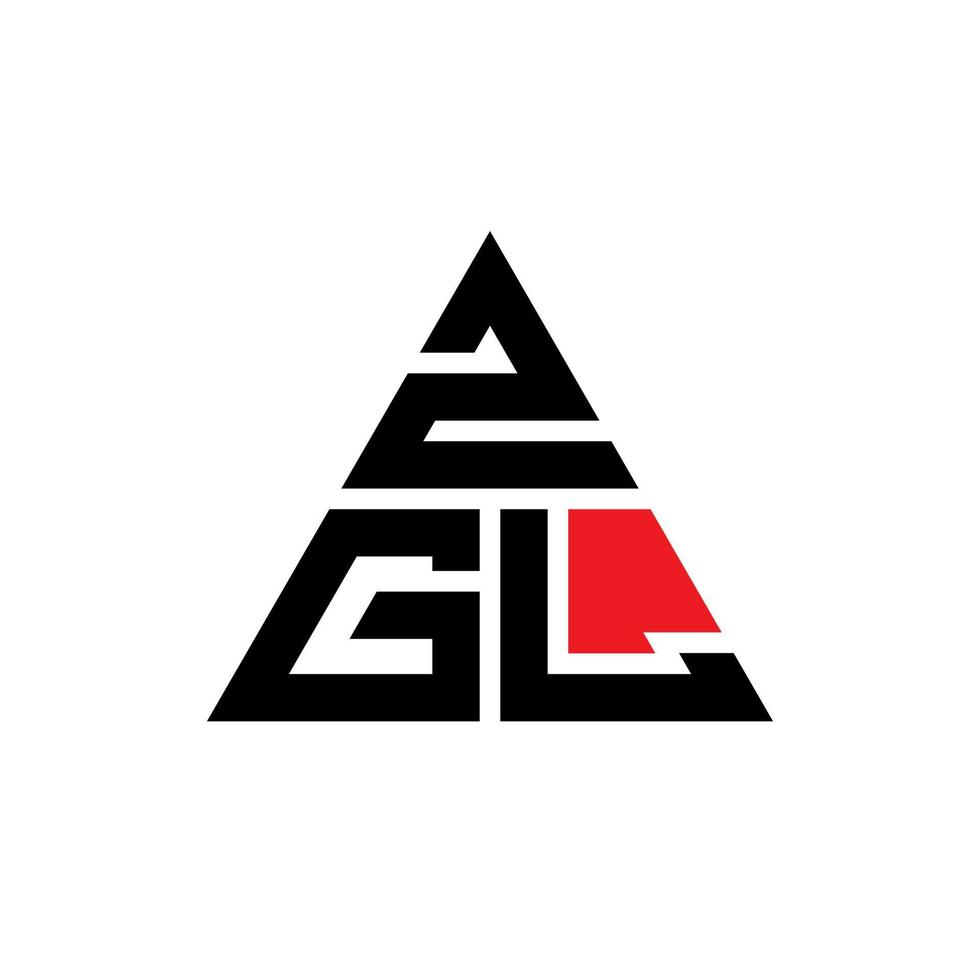 zgl triangolo lettera logo design con forma triangolare. zgl triangolo logo design monogramma. modello di logo vettoriale triangolo zgl con colore rosso. logo triangolare zgl logo semplice, elegante e lussuoso.