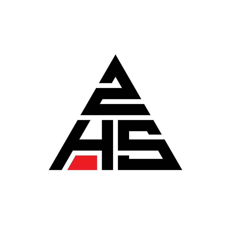 zhs design del logo della lettera del triangolo con forma triangolare. zhs triangolo logo design monogramma. modello di logo vettoriale triangolo zhs con colore rosso. logo triangolare zhs logo semplice, elegante e lussuoso.