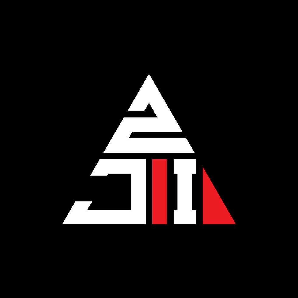 zji triangolo lettera logo design con forma triangolare. zji triangolo logo design monogramma. modello di logo vettoriale triangolo zji con colore rosso. logo triangolare zji logo semplice, elegante e lussuoso.