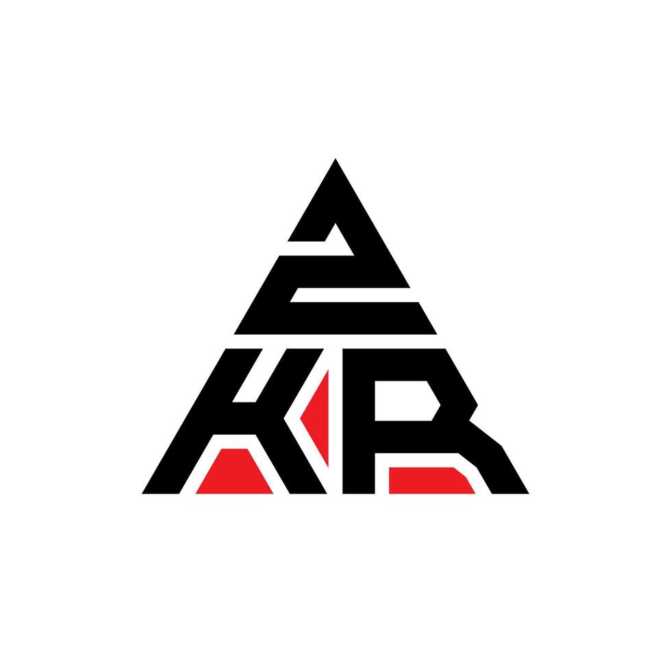zkr triangolo logo design lettera con forma triangolare. zkr triangolo logo design monogramma. modello di logo vettoriale triangolo zkr con colore rosso. logo triangolare zkr logo semplice, elegante e lussuoso.