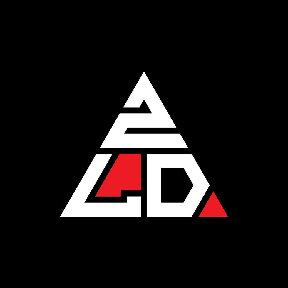 zld triangolo lettera logo design con forma triangolare. zld triangolo logo design monogramma. modello di logo vettoriale triangolo zld con colore rosso. zld logo triangolare logo semplice, elegante e lussuoso.