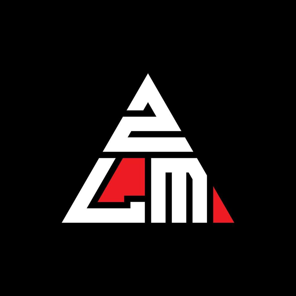 logo lettera triangolare zlm con forma triangolare. zlm triangolo logo design monogramma. modello di logo vettoriale triangolo zlm con colore rosso. zlm logo triangolare logo semplice, elegante e lussuoso.