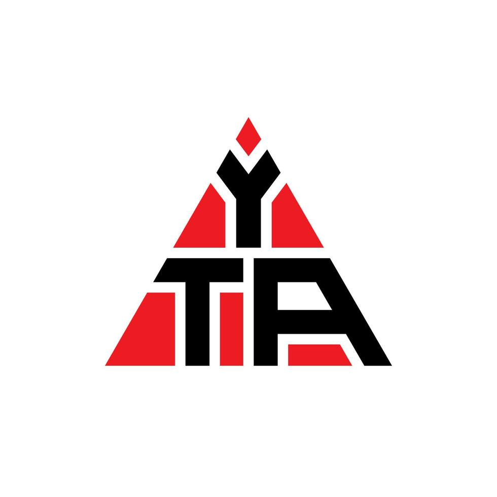design del logo della lettera del triangolo yta con forma triangolare. monogramma di design del logo del triangolo yta. modello di logo vettoriale triangolo yta con colore rosso. logo triangolare yta logo semplice, elegante e lussuoso.