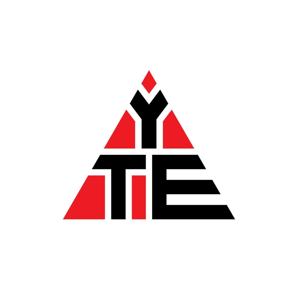 yte triangolo logo design lettera con forma triangolare. yte triangolo logo design monogramma. modello di logo vettoriale triangolo yte con colore rosso. yte logo triangolare logo semplice, elegante e lussuoso.